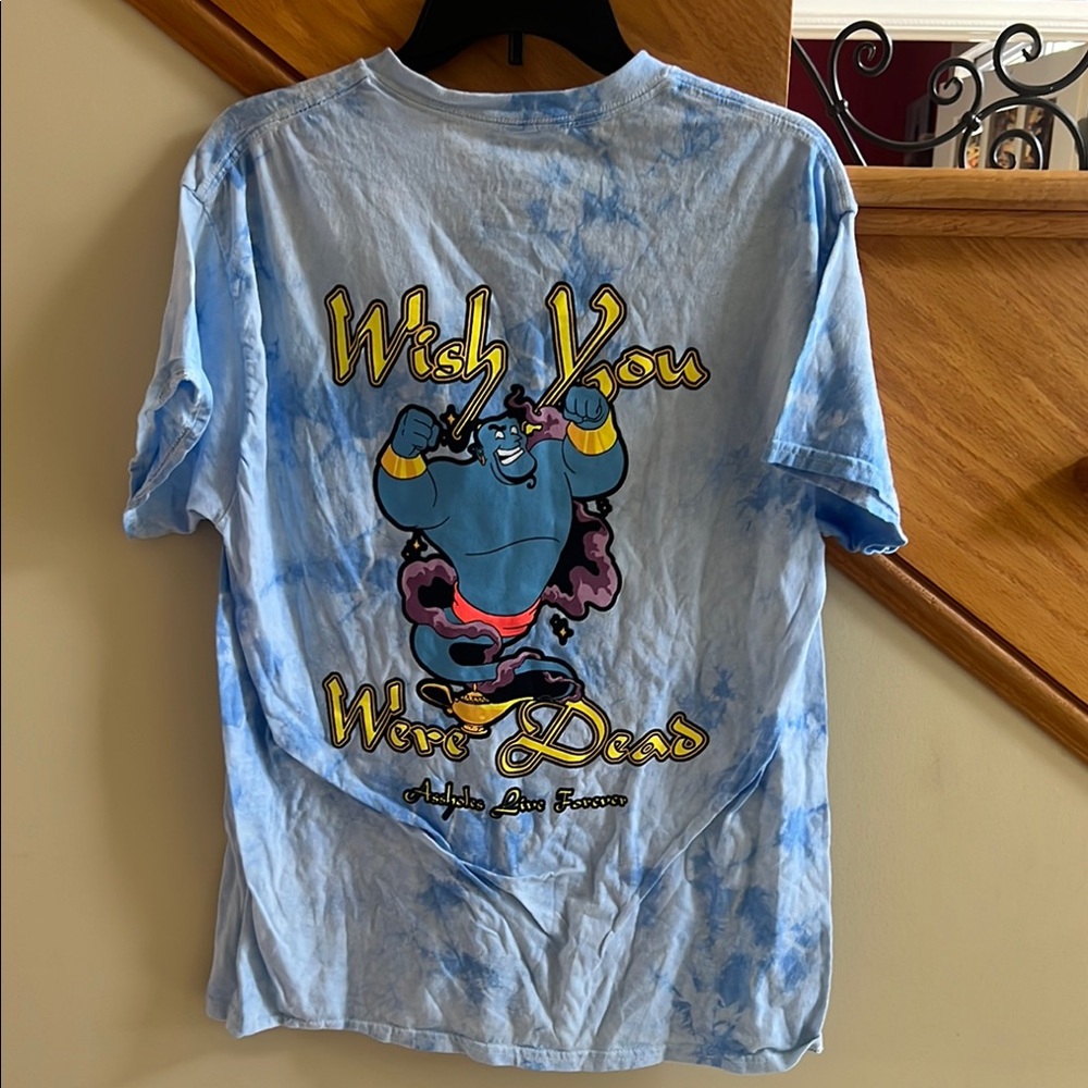 Assholes Live Forever Blue Tie-Dyed Graphic T-Shirt Size Large New - Picture 4 of 5